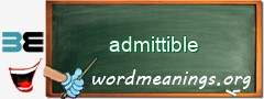 WordMeaning blackboard for admittible